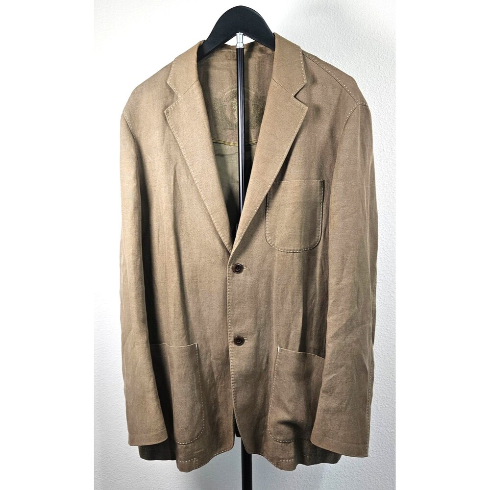 Tommy Bahama Island Life Sport Coat Mens L Brown Linen Cotton Blazer Jacket